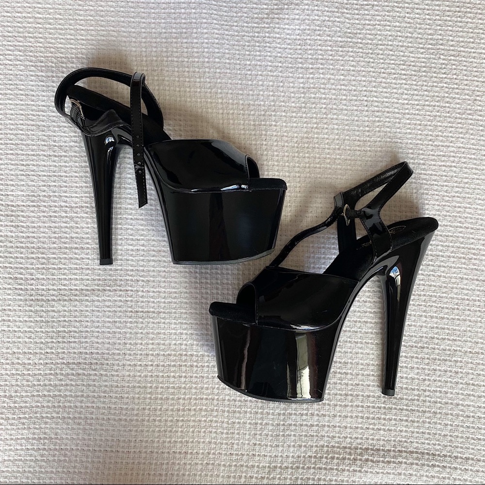 6” Pleaser Heels Shiny Black